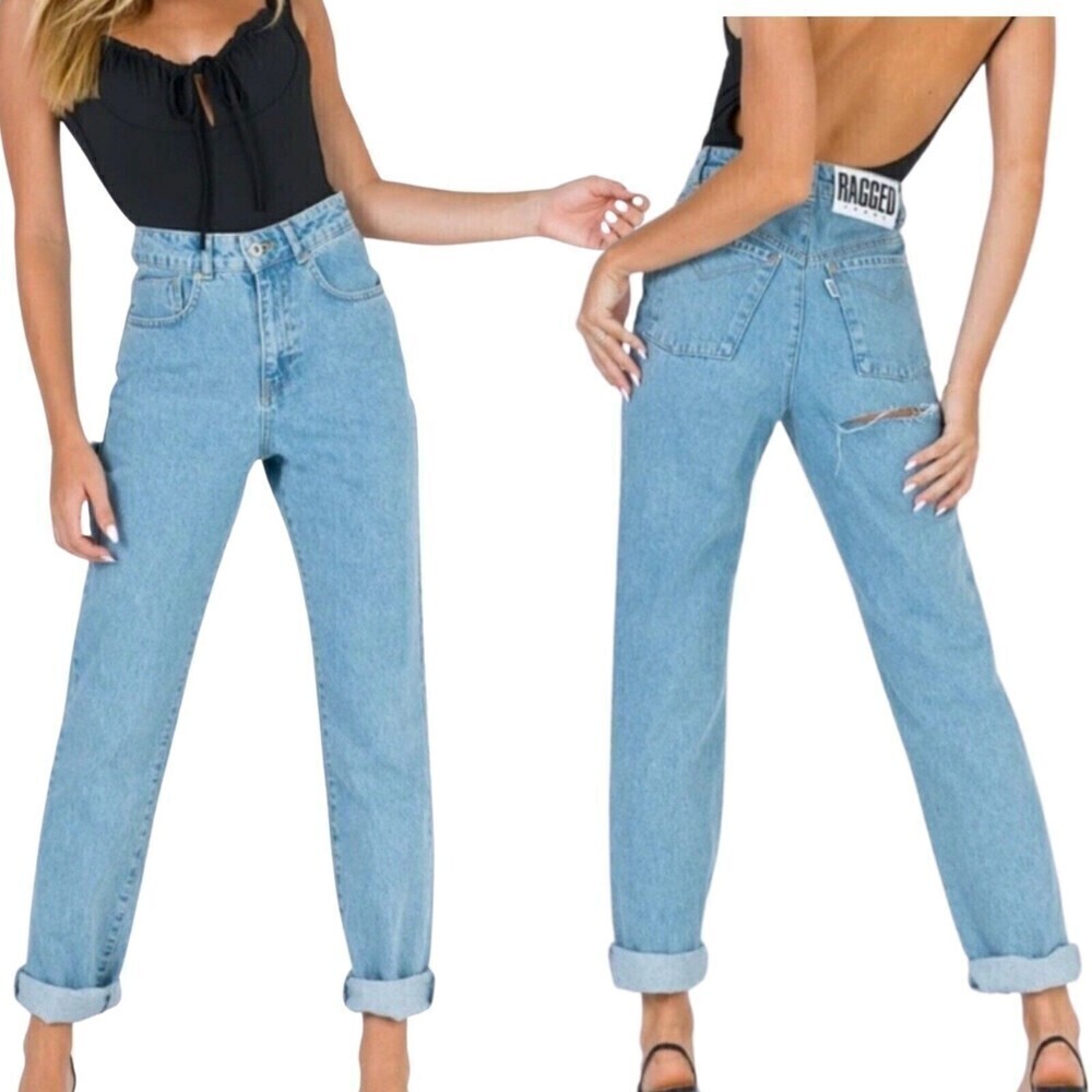 NWT The Ragged Priest High Rise Butt Cut Denim‎ blue Jeans Women’s Size 34